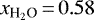 $x_{\textrm{H}_2\textrm{O}}\,{=}\,0.58$
