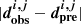 $ |\boldsymbol{d_{\mathrm{obs}}^{i,j}}-\boldsymbol{d_{\mathrm{pre}}^{i,j}}| $