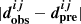 $ |\boldsymbol{d_{\mathrm{obs}}^{ij}}-\boldsymbol{d_{\mathrm{pre}}^{ij}}| $