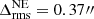 $ \Delta_{\mathrm{rms}}^{\mathrm{NE}}=0.37{{\prime\prime}} $