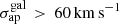 $ \sigma_{\mathrm{ap}}^{\mathrm{gal}}\, > \,60\,\mathrm{km\,s^{-1}} $