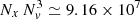 $ N_x \, N_v^3 \simeq 9.16\times 10^7 $