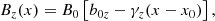 $$ \begin{aligned} B_z(x)=B_0 \left[ b_{0z} - \gamma _z(x-x_0)\right] ,\end{aligned} $$