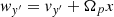 $ w_{y^\prime}=v_{y^\prime}+\Omega_p x $