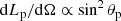 $$ \begin{aligned} \mathrm{d}L_{\rm p}/\mathrm{d}\Omega \propto \sin ^2\theta _{\rm p} \end{aligned} $$