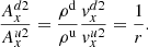 $$ \begin{aligned} \frac{A_x^{d2}}{A_x^{u2}}= \frac{\rho ^\mathrm{d}}{\rho ^\mathrm{u}}\frac{{ v}_x^{d2}}{{ v}_x^{u2}}=\frac{1}{r}. \end{aligned} $$