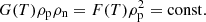 $$ \begin{aligned} G(T)\rho _{\rm p} \rho _{\rm n} = F(T) \rho _{\rm p} ^2 = \mathrm{const.} \end{aligned} $$