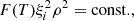 $$ \begin{aligned} F(T) \xi _i ^2 \rho ^2 = \mathrm{const.}, \end{aligned} $$