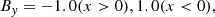 $$ \begin{aligned}&B_{ y} = -1.0 (x>0), 1.0 (x < 0), \end{aligned} $$
