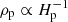 $ \rho_{\mathrm{p}} \propto H^{-1}_{\mathrm{p}} $