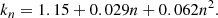 $$ \begin{aligned} k_n = 1.15+0.029n+0.062n^2 .\end{aligned} $$