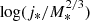 $ \log(j_*/M_*^{2/3}) $