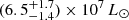 $ (6.5^{+1.7}_{-1.4})\times10^7\,L_\odot $