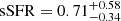 $ {\text{sSFR}}= 0.71^{+0.58}_{-0.34} $