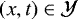 $(x, t) \in \mathcal{Y}$