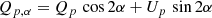 $$ \begin{aligned} Q_{p,\alpha } = Q_p\,\cos 2\alpha + U_p\,\sin 2\alpha \end{aligned} $$
