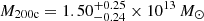 $ M_{\mathrm{200c}}=1.50^{+0.25}_{-0.24}\times 10^{13}\,{M_\odot} $