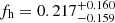 $ f_{\mathrm{h}}=0.217^{+0.160}_{-0.159} $