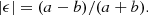 $$ \begin{aligned} |\epsilon |=(a-b)/(a+b). \end{aligned} $$