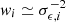 $ \mathit{w}_i\simeq \sigma_{\epsilon,i}^{-2} $