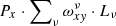 $ P_x\cdot\sum\nolimits_\nu \omega_{x{\it y}}^\nu\cdot L_\nu $