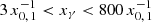 $ 3\,x_{0,\,1}^{-1} < x_\gamma < 800\,x_{0,\,1}^{-1} $