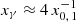 $ x_{\gamma} \approx 4 \, x_{0,\,1}^{-1} $