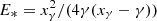 $ E_{\ast}=x_{\gamma}^2/(4 \gamma (x_{\gamma}-\gamma)) $
