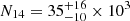 $ N_{14}=35_{-10}^{+16}\times 10^3 $