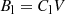 $$ \begin{aligned} B_{\rm l}=C_{\rm l}V \end{aligned} $$