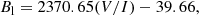 $$ \begin{aligned} B_{\rm l}=2370.65 (V/I)-39.66, \end{aligned} $$