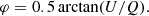 $$ \begin{aligned} \varphi =0.5\arctan (U/Q) .\end{aligned} $$