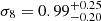 $ \sigma_8 = 0.99^{+0.25}_{-0.20} $