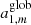 $ a_{1,m}^{\mathrm{glob}} $