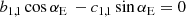 $$ \begin{aligned} b_{1,1} \, \mathrm{cos} \, \alpha _{\rm E} \, - c_{1,1} \, \mathrm{sin} \, \alpha _{\rm E} = 0 \end{aligned} $$