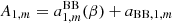 $ A_{1,m} = a_{1,m}^{\mathrm{BB}} (\beta) + a_{\mathrm{BB},1,m} $