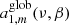 $ a_{1,m}^{\mathrm{glob}} (\nu, \beta) $