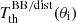$ T_{\mathrm{th}}^{\mathrm{BB/dist}}(\theta_{\mathrm{i}}) $