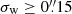 $ \sigma_{\mathrm{w}} \ge 0{{\overset{\prime\prime}{.}}}{15} $