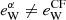 $ e_{\rm W}^\alpha \neq e_{\rm W}^\mathrm{CF} $