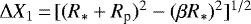 $\Delta X_{1}\,{=}\,[(R_{*}&#x002B;R_{\textrm{p}})^{2}-(\beta R_{*})^{2}]^{1/2}$
