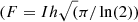 $ (F = I h \sqrt(\pi/\ln(2)) $