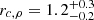 $ r_{c, \rho} = 1.2^{+0.3}_{-0.2} $