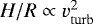 $H/R \propto v_{\mathrm{turb}}^2$