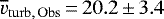 $\overline{v}_{\mathrm{turb,\,Obs}}\,{=}\,20.2\,{\pm}\,3.4$