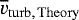 $\overline{v}_{\mathrm{turb,\,Theory}}$