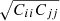 $ \sqrt{C_{ii}C_{jj}} $