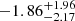 $ -1.86^{+1.96}_{-2.17} $