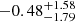 $ -0.48^{+1.58}_{-1.79} $