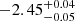 $ -2.45^{+0.04}_{-0.05} $